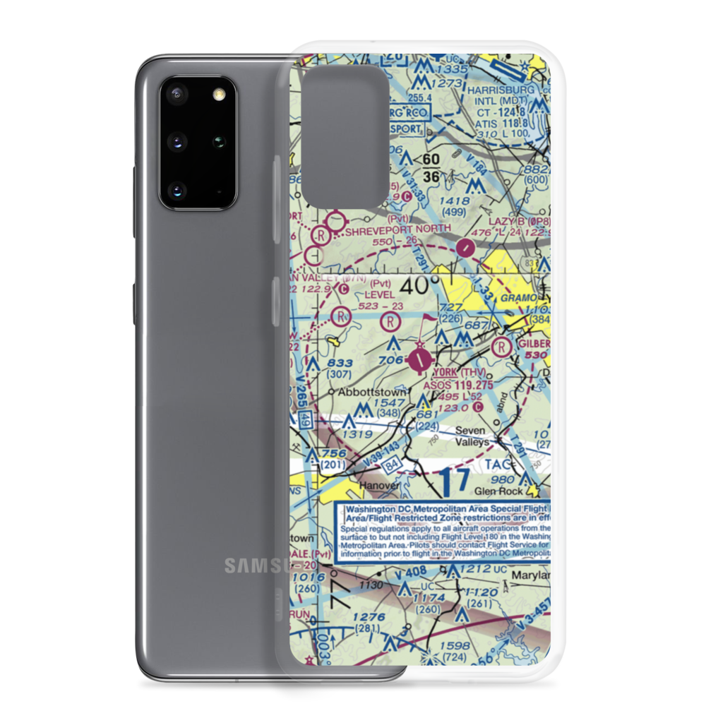 York Airport (THV) VFR Sectional Samsung Case Samsung Galaxy S20 Plus model shown