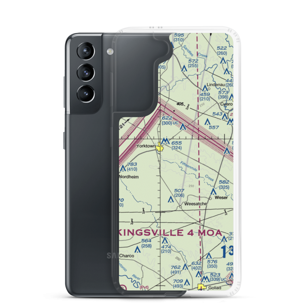 Yorktown Airport (US-0236) VFR Sectional Samsung Case Samsung Galaxy S21 model shown