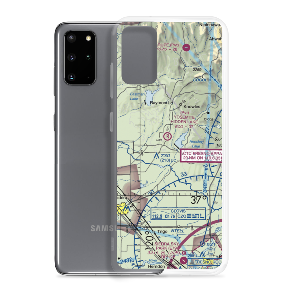 Yosemite Hidden Lake Ranch Airport (0CL0) VFR Sectional Samsung Case Samsung Galaxy S20 Plus model shown