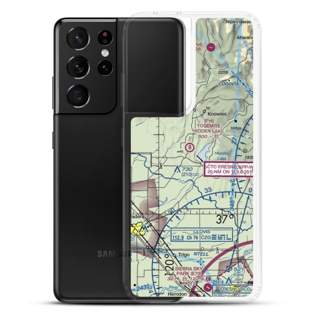 Yosemite Hidden Lake Ranch Airport (0CL0) VFR Sectional Samsung Case Samsung Galaxy S21 Ultra model shown