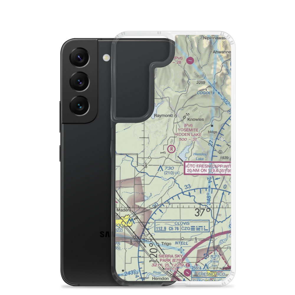 Yosemite Hidden Lake Ranch Airport (0CL0) VFR Sectional Samsung Case Samsung Galaxy S22 model shown