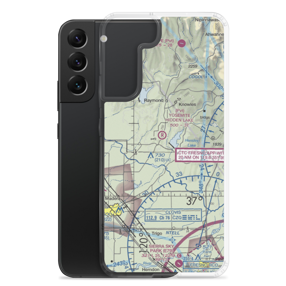 Yosemite Hidden Lake Ranch Airport (0CL0) VFR Sectional Samsung Case Samsung Galaxy S22 Plus model shown