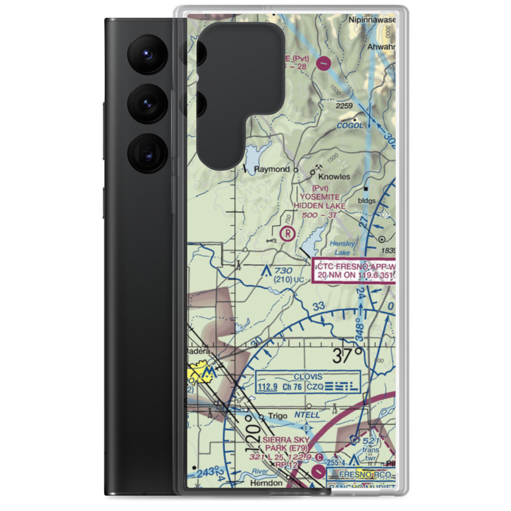 Yosemite Hidden Lake Ranch Airport (0CL0) VFR Sectional Samsung Case Samsung Galaxy S22 Ultra model shown