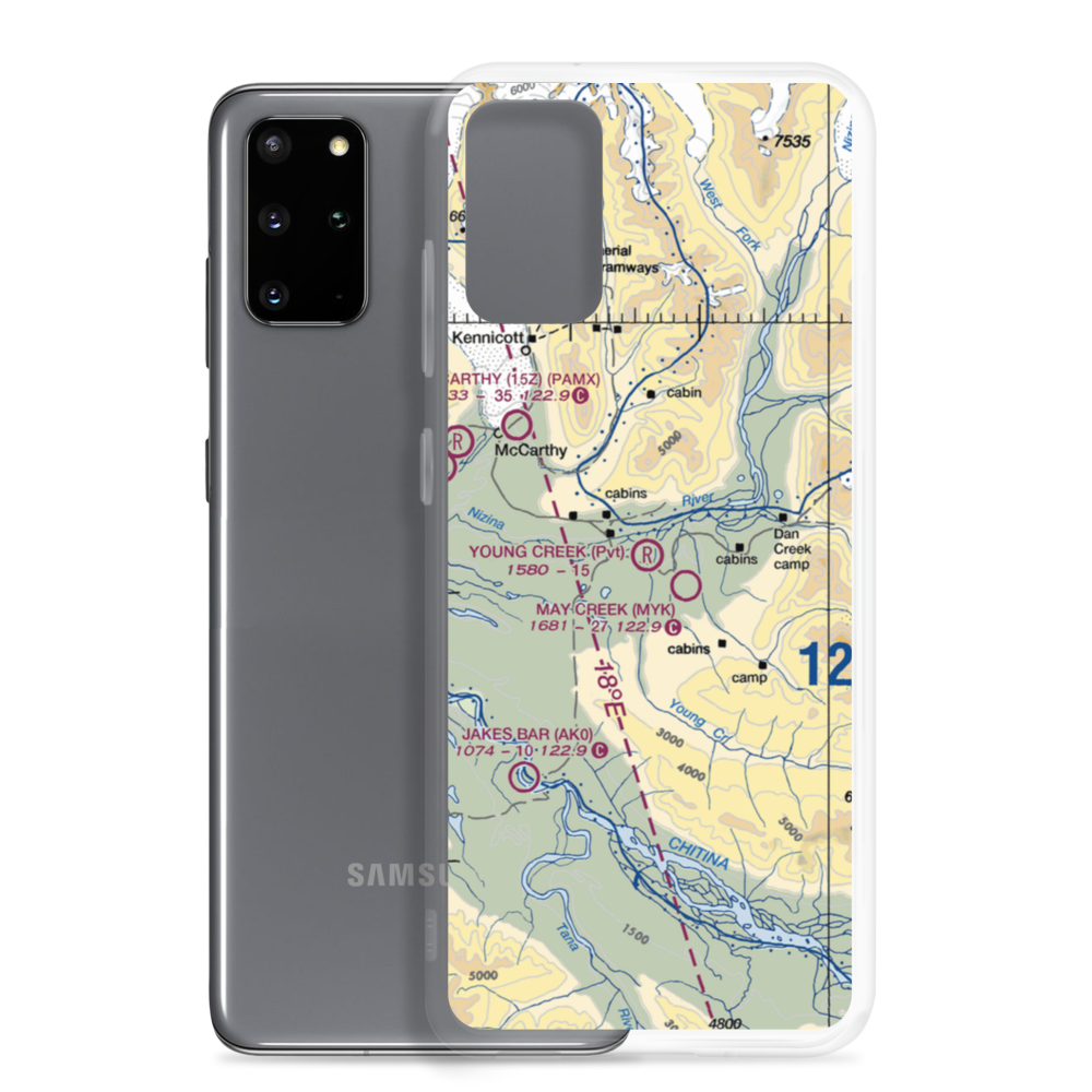 Young Creek Airport (0AK5) VFR Sectional Samsung Case Samsung Galaxy S20 Plus model shown