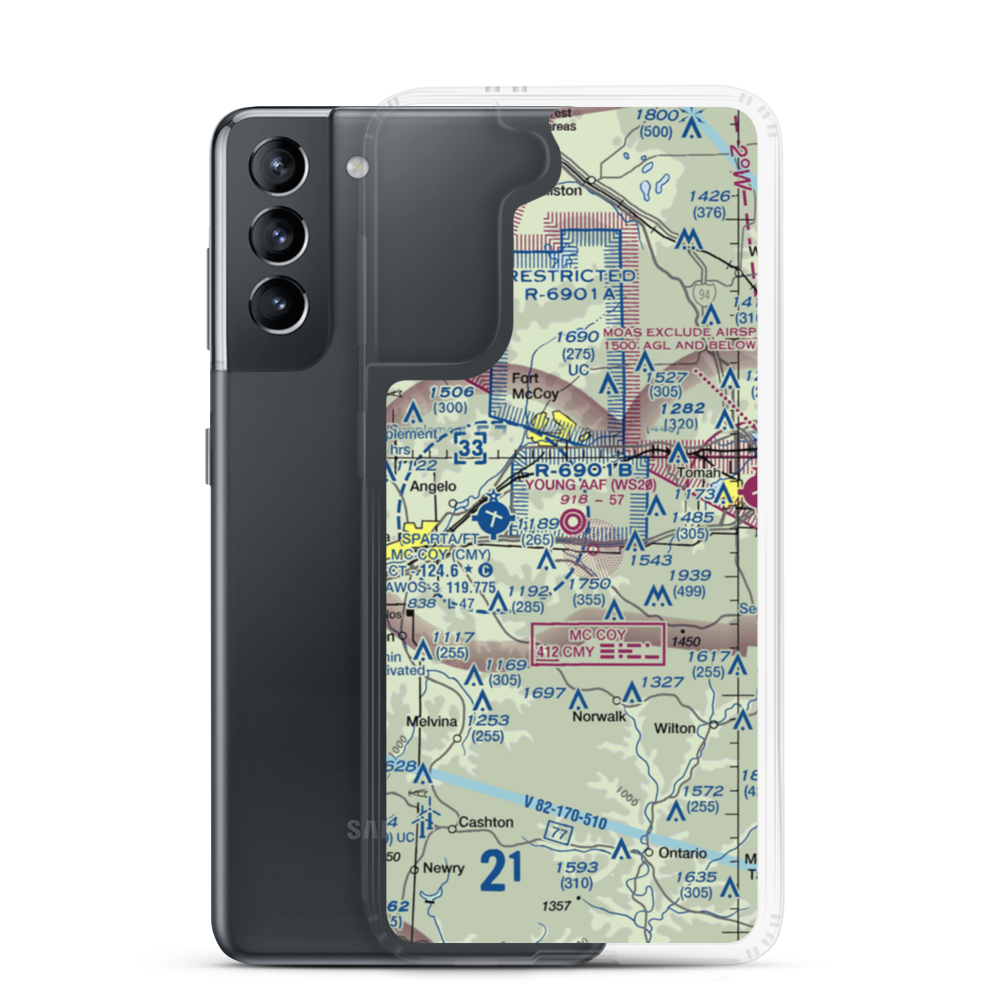 Young Tactical Landing Site Airport (WS20) VFR Sectional Samsung Case Samsung Galaxy S21 model shown