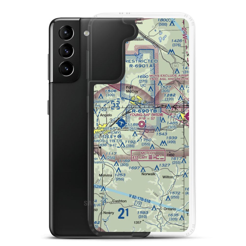 Young Tactical Landing Site Airport (WS20) VFR Sectional Samsung Case Samsung Galaxy S21 Plus model shown
