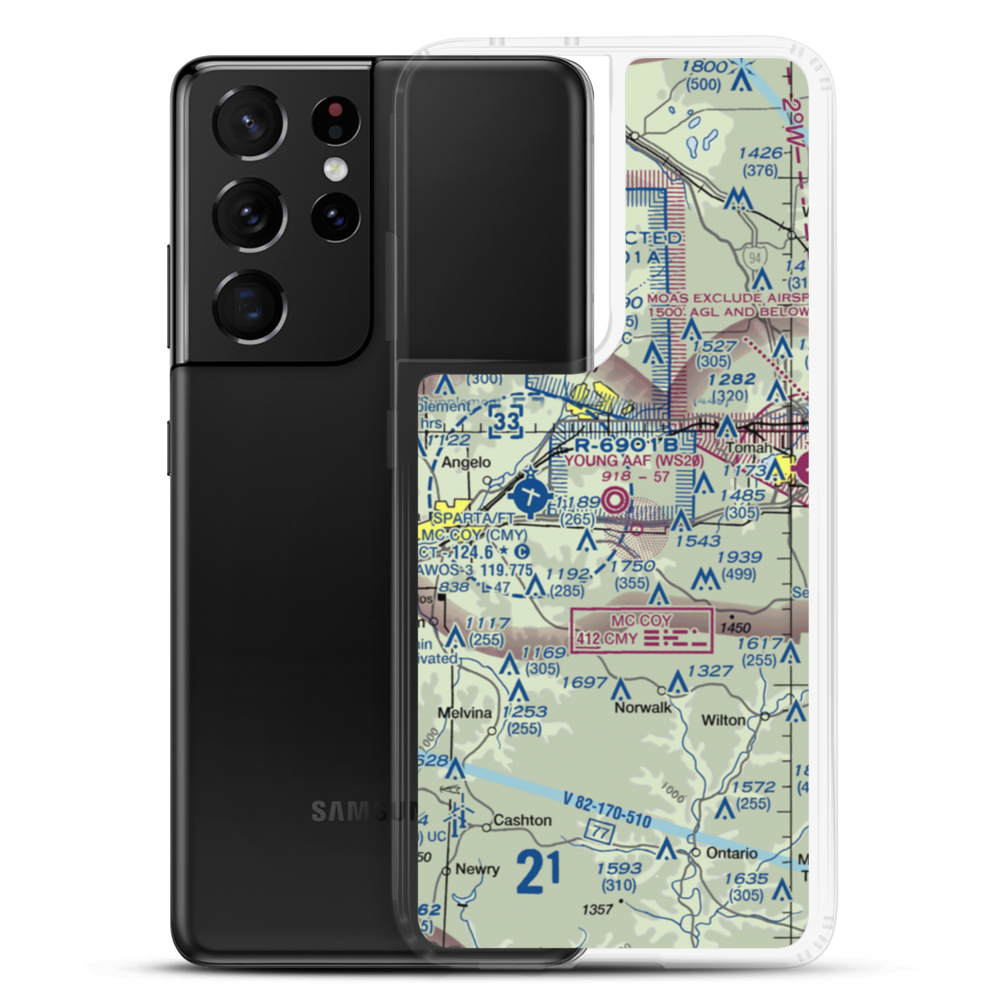 Young Tactical Landing Site Airport (WS20) VFR Sectional Samsung Case Samsung Galaxy S21 Ultra model shown