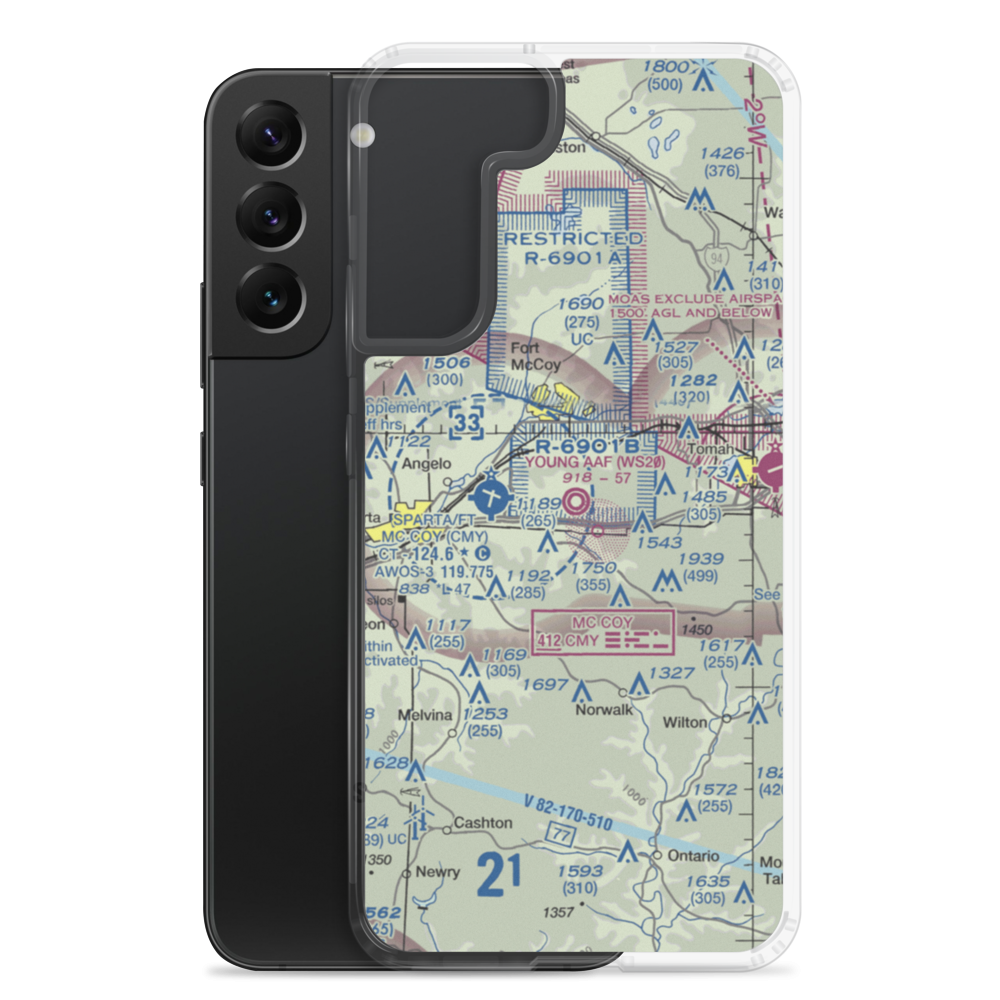 Young Tactical Landing Site Airport (WS20) VFR Sectional Samsung Case Samsung Galaxy S22 Plus model shown
