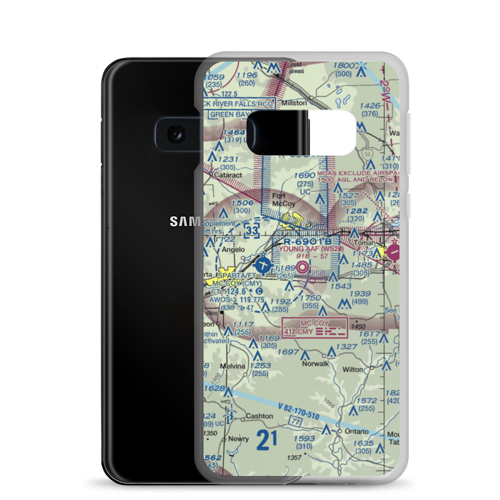 Young Tactical Landing Site Airport (WS20) VFR Sectional Samsung Case Samsung Galaxy S10e model shown