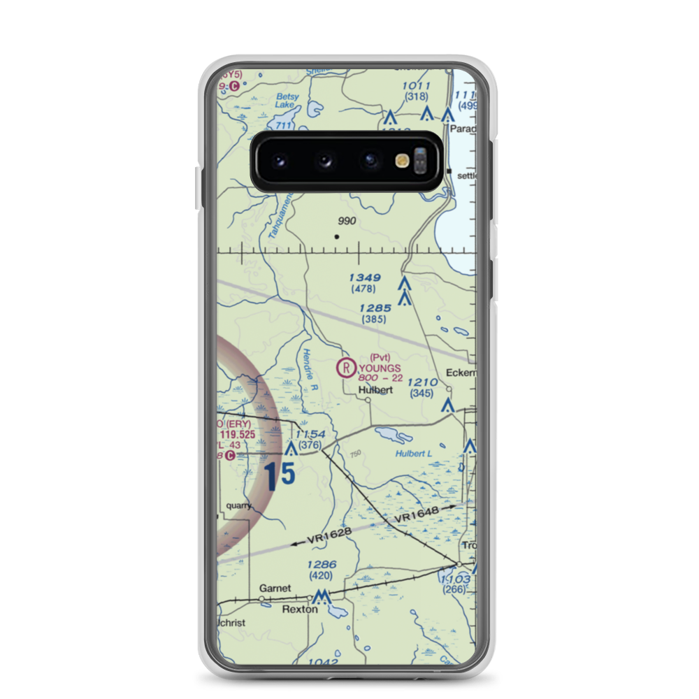 Young's Airport (0MI6) VFR Sectional Samsung Case Samsung Galaxy S10 model shown