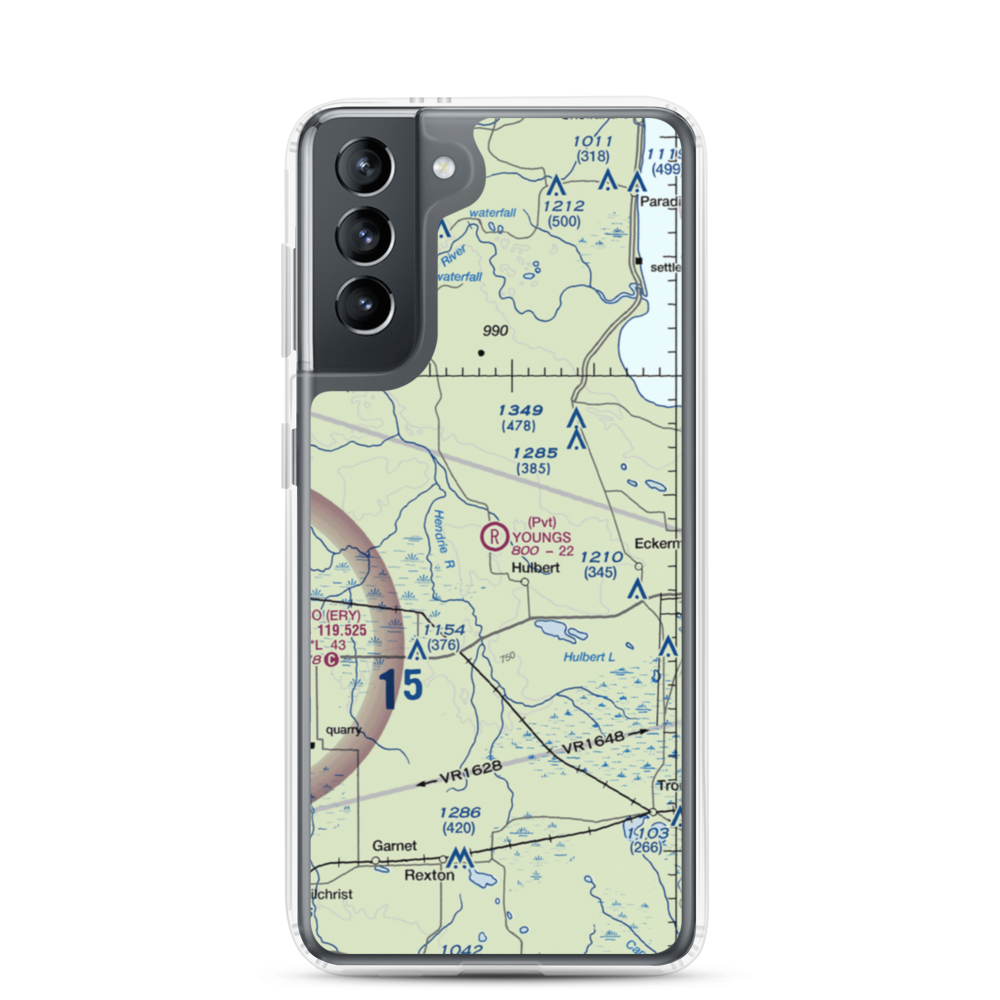 Young's Airport (0MI6) VFR Sectional Samsung Case Samsung Galaxy S21 model shown