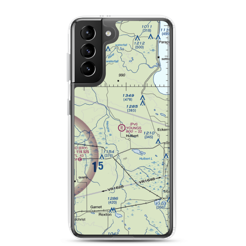 Young's Airport (0MI6) VFR Sectional Samsung Case Samsung Galaxy S21 Plus model shown