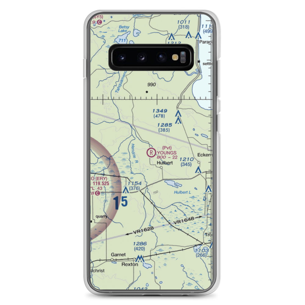 Young's Airport (0MI6) VFR Sectional Samsung Case Samsung Galaxy S10+ model shown