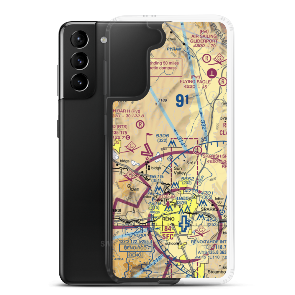 Youngberg Ranch Airport (NV17) VFR Sectional Samsung Case Samsung Galaxy S21 Plus model shown