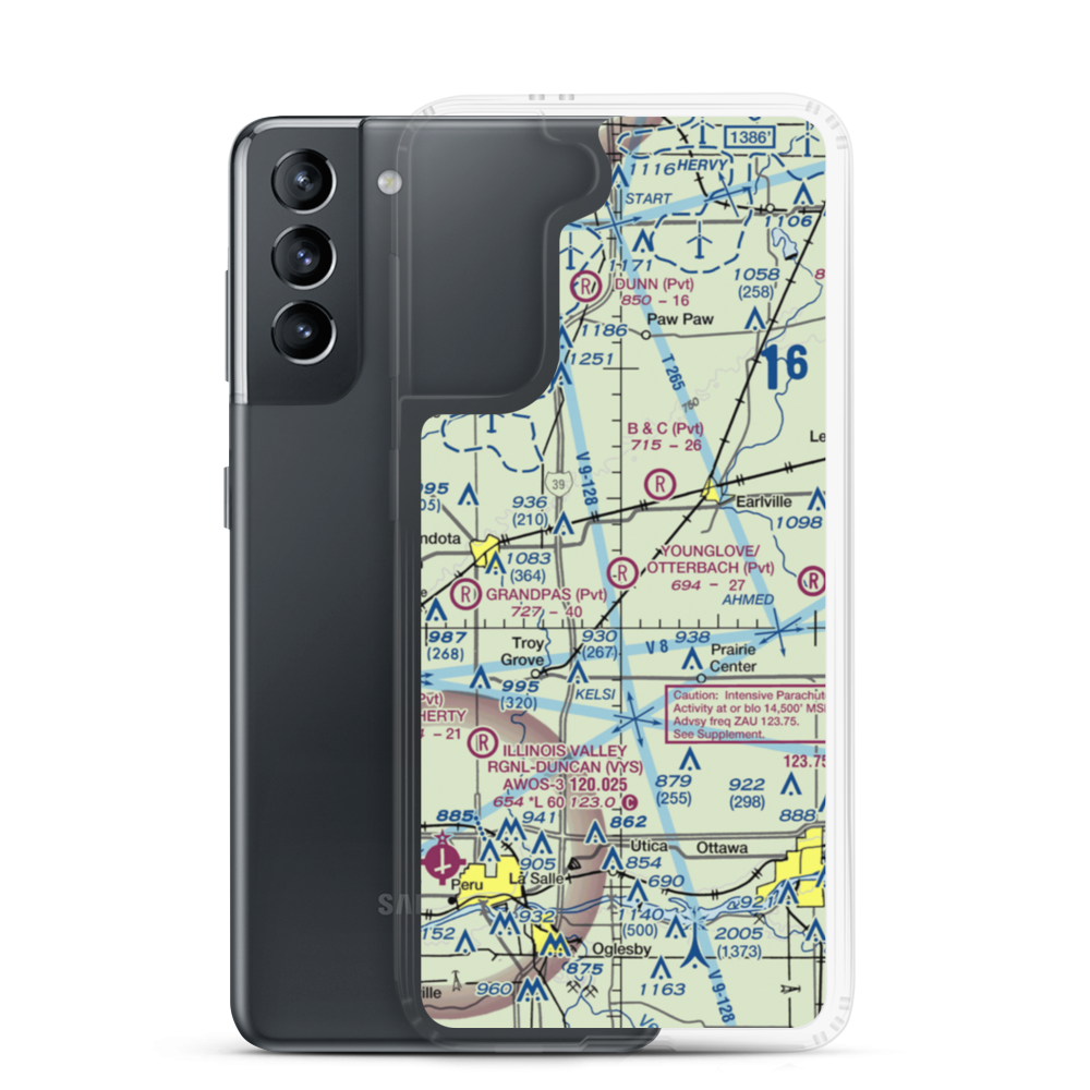 Younglove/Otterbach Airport (IL55) VFR Sectional Samsung Case Samsung Galaxy S21 model shown