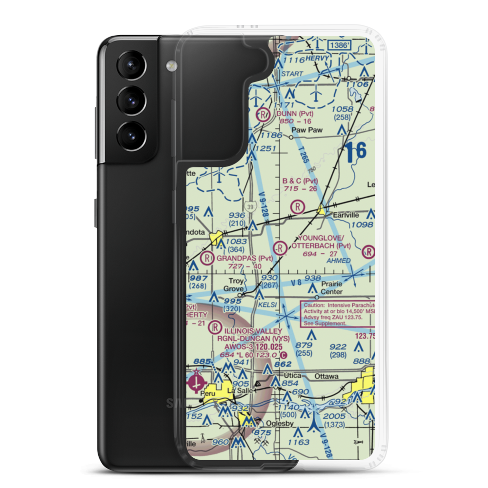 Younglove/Otterbach Airport (IL55) VFR Sectional Samsung Case Samsung Galaxy S21 Plus model shown