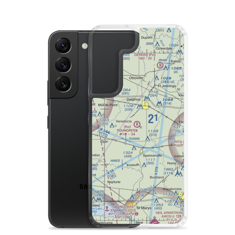 Youngpeter Airport (3OH6) VFR Sectional Samsung Case Samsung Galaxy S22 model shown
