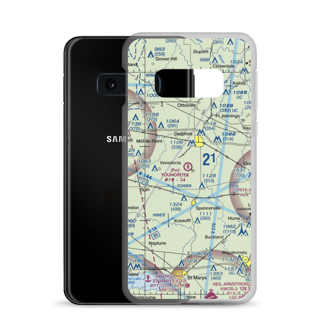 Youngpeter Airport (3OH6) VFR Sectional Samsung Case Samsung Galaxy S10e model shown