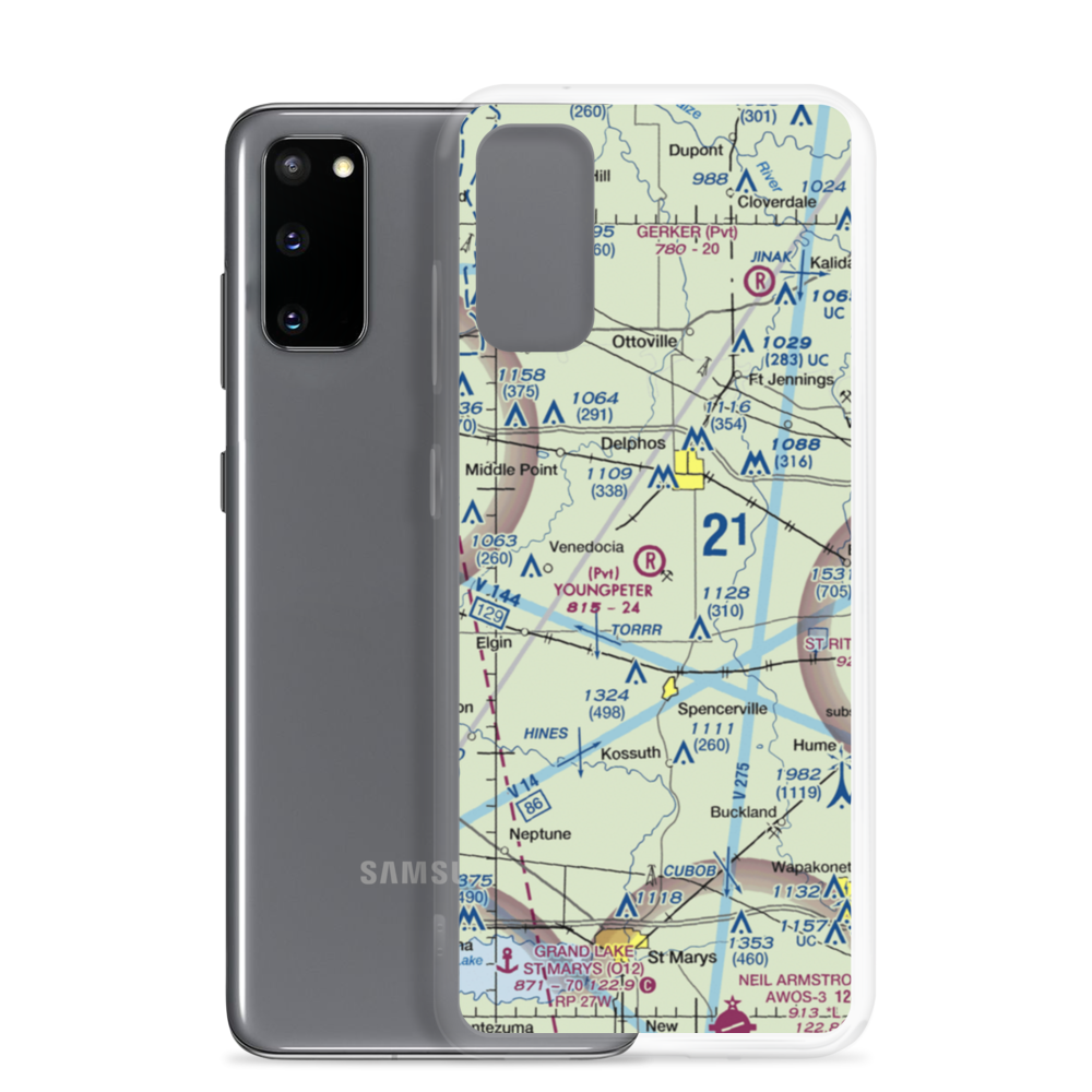 Youngpeter Airport (3OH6) VFR Sectional Samsung Case Samsung Galaxy S20 model shown