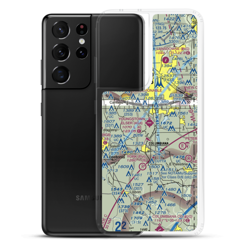 Youngstown Elser Metro Airport (4G4) VFR Sectional Samsung Case Samsung Galaxy S21 Ultra model shown