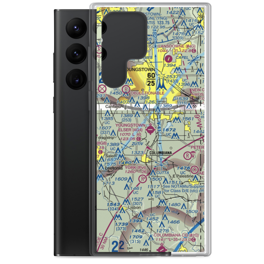 Youngstown Elser Metro Airport (4G4) VFR Sectional Samsung Case Samsung Galaxy S22 Ultra model shown