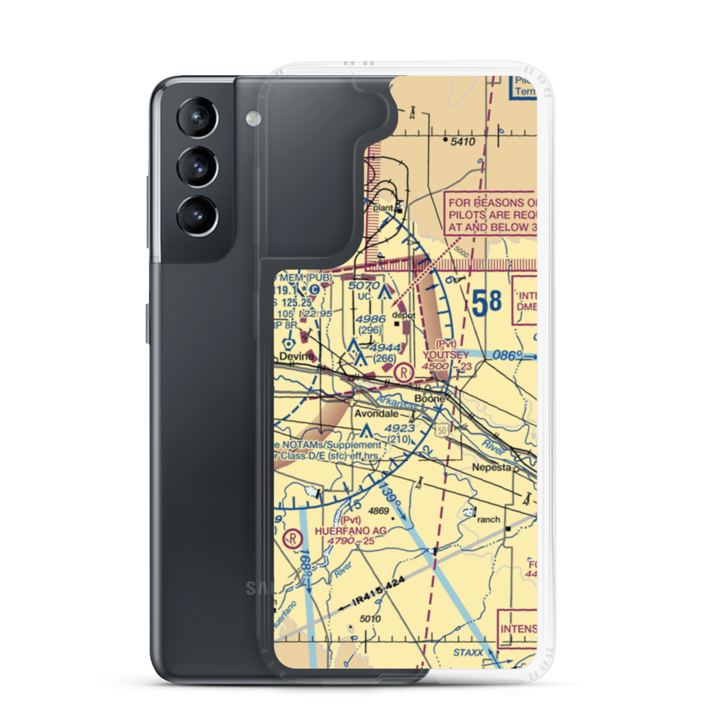 Youtsey Airport (CO09) VFR Sectional Samsung Case Samsung Galaxy S21 model shown