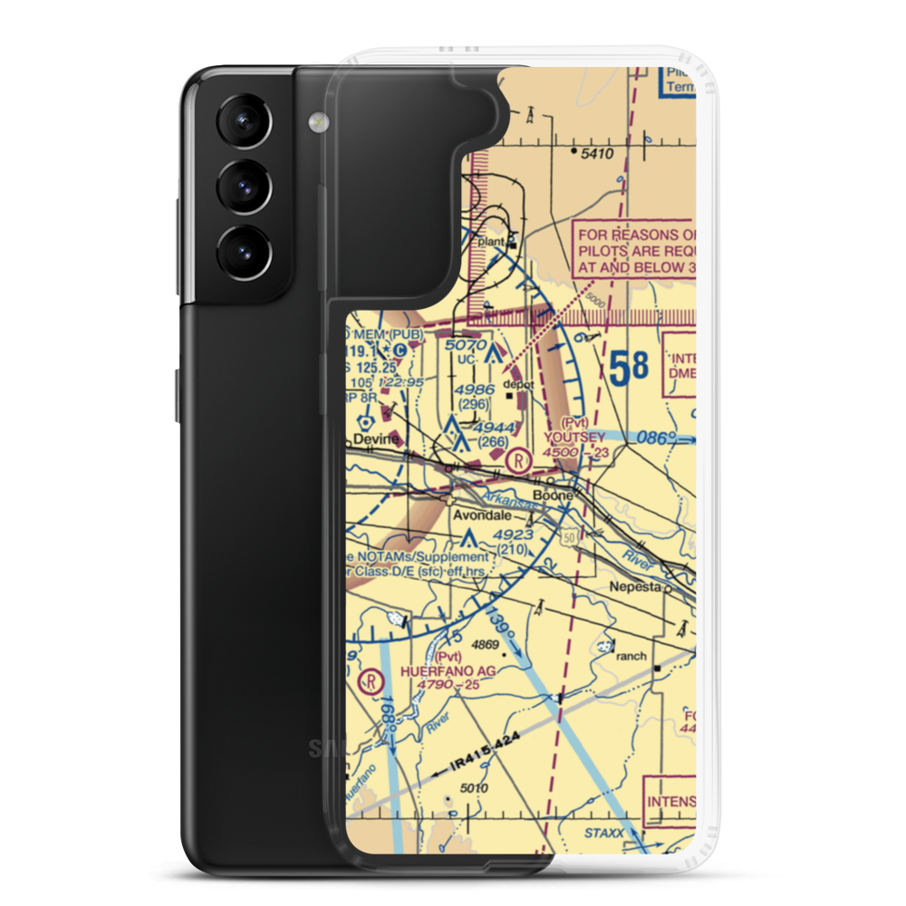 Youtsey Airport (CO09) VFR Sectional Samsung Case Samsung Galaxy S21 Plus model shown