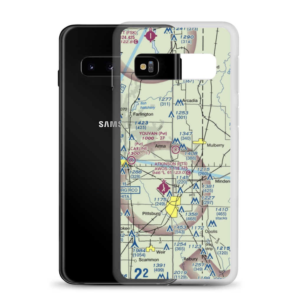 Youvan Airport (7KS3) VFR Sectional Samsung Case Samsung Galaxy S10 model shown