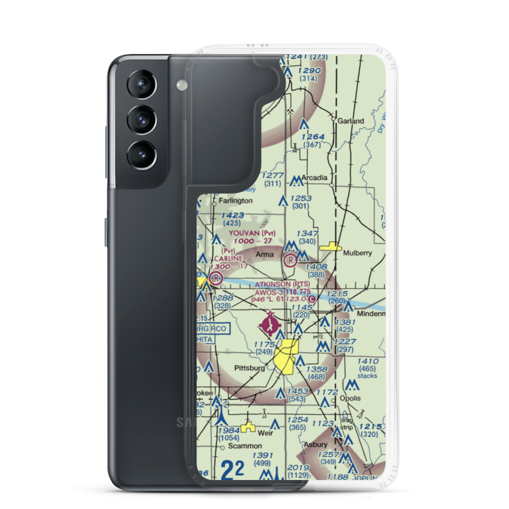 Youvan Airport (7KS3) VFR Sectional Samsung Case Samsung Galaxy S21 model shown