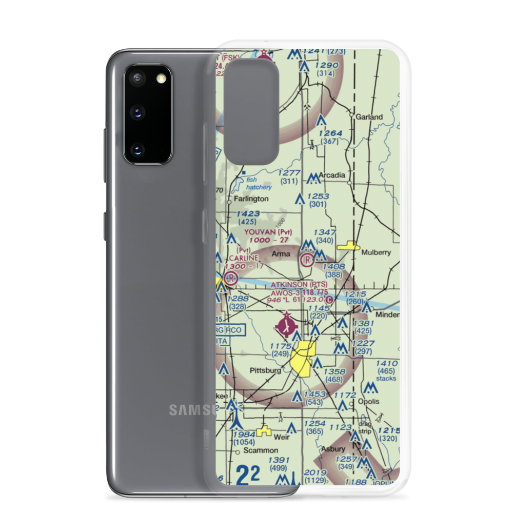 Youvan Airport (7KS3) VFR Sectional Samsung Case Samsung Galaxy S20 model shown