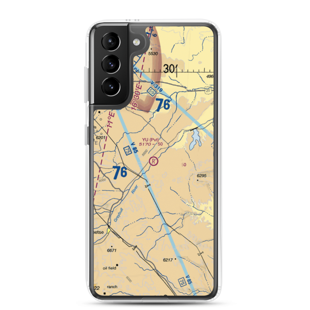 Yu Ranch Airport (WY42) VFR Sectional Samsung Case Samsung Galaxy S21 Plus model shown