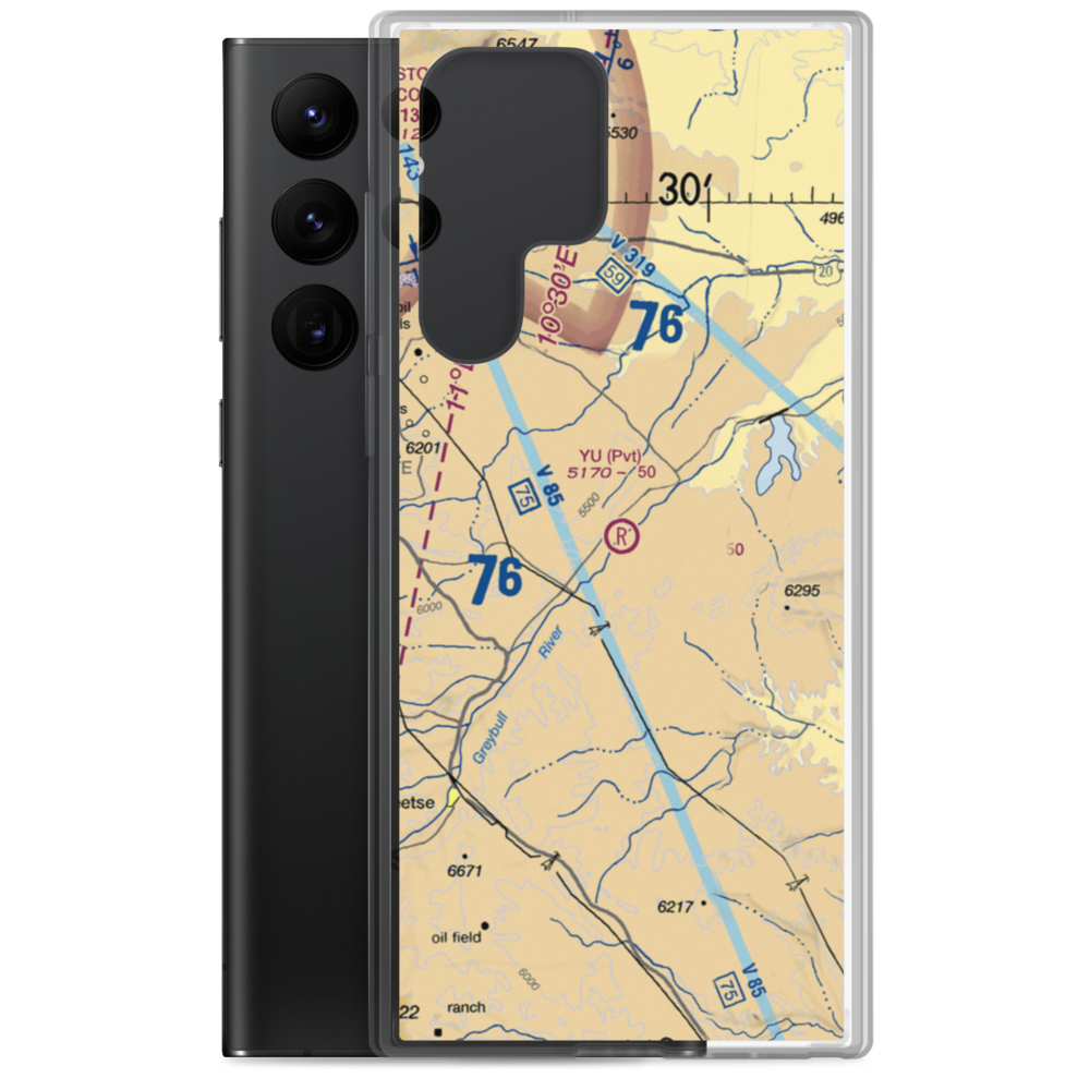 Yu Ranch Airport (WY42) VFR Sectional Samsung Case Samsung Galaxy S22 Ultra model shown