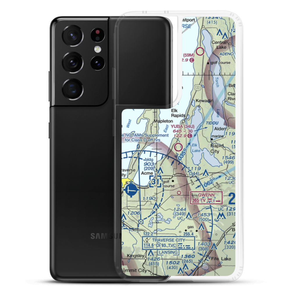 Yuba Airport (34U) VFR Sectional Samsung Case Samsung Galaxy S21 Ultra model shown