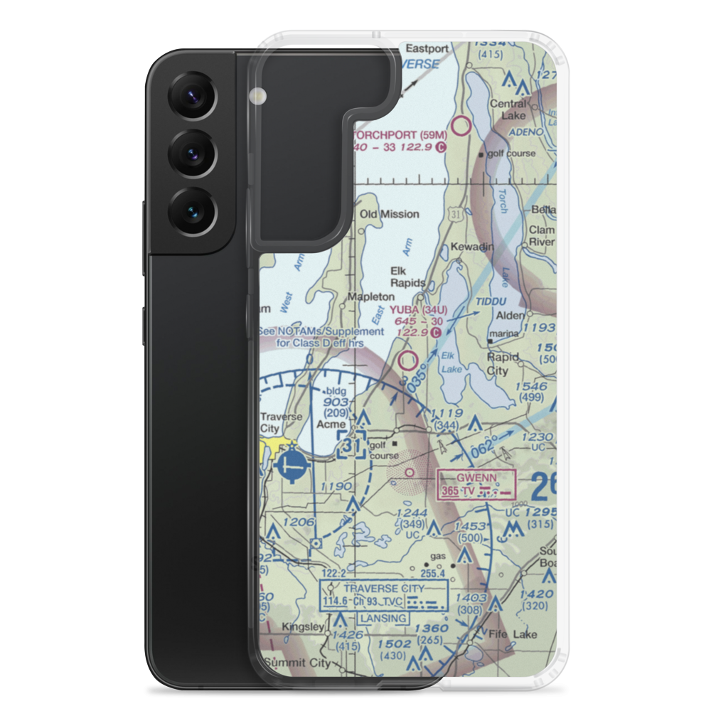 Yuba Airport (34U) VFR Sectional Samsung Case Samsung Galaxy S22 Plus model shown