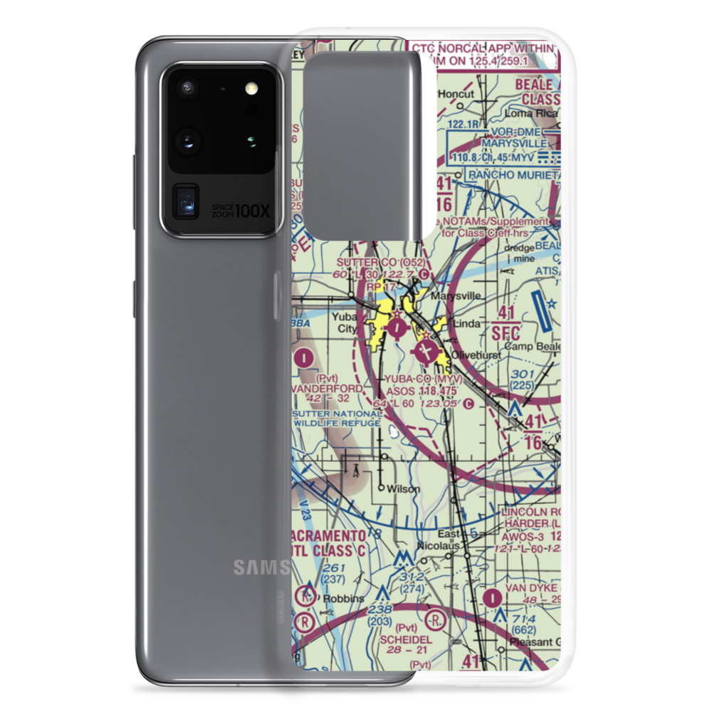 Yuba County Airport (MYV) VFR Sectional Samsung Case Samsung Galaxy S20 Ultra model shown