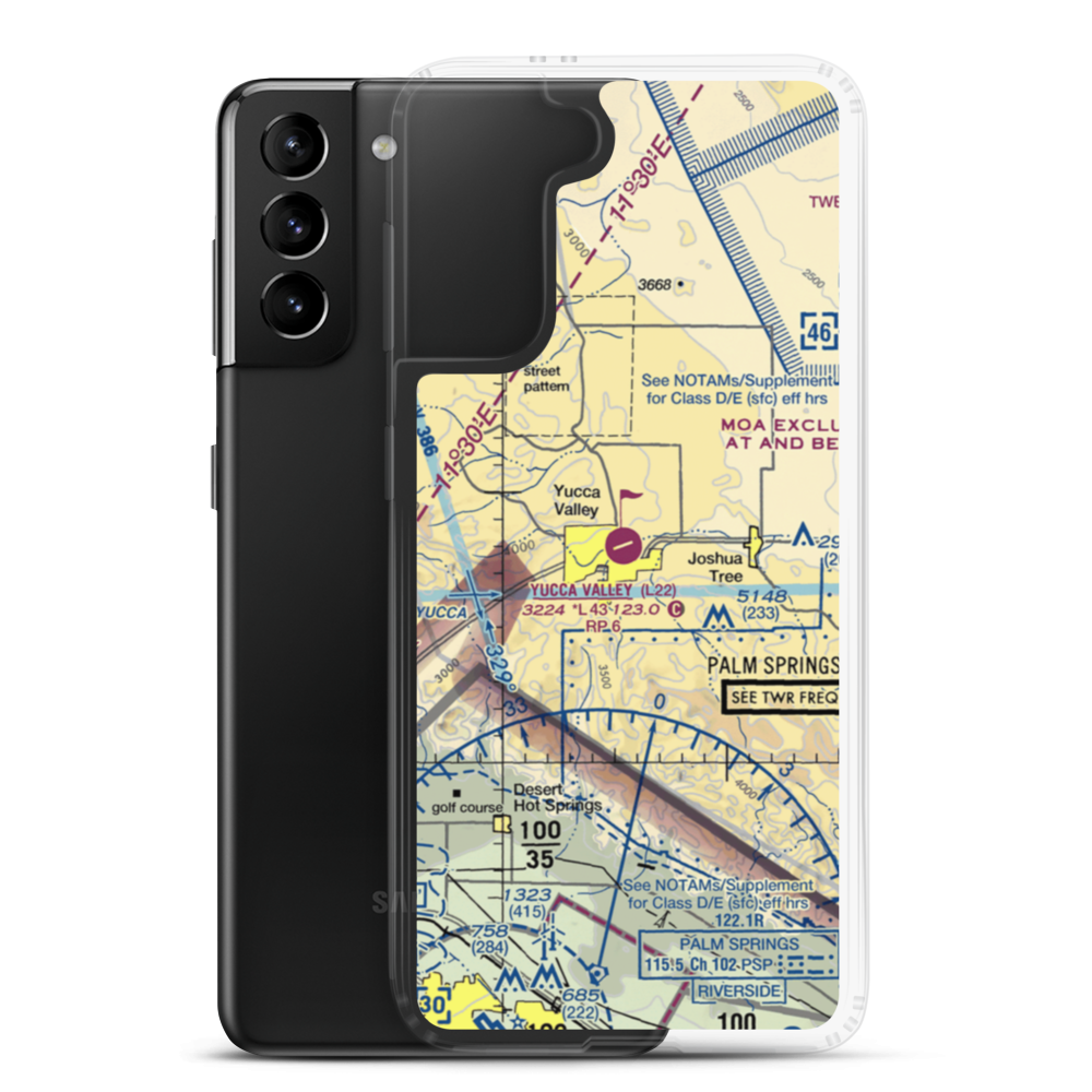 Yucca Valley Airport (L22) VFR Sectional Samsung Case Samsung Galaxy S21 Plus model shown