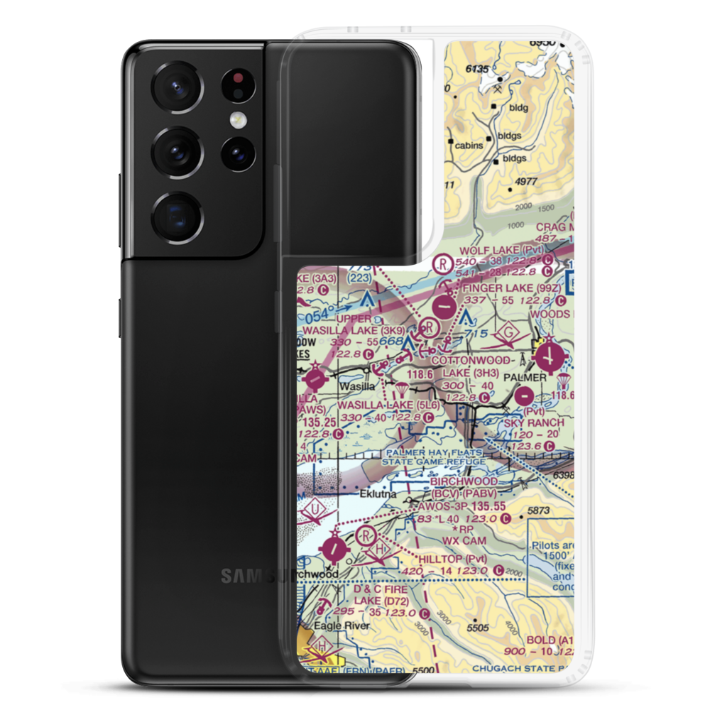Yuknis Airport (23AK) VFR Sectional Samsung Case Samsung Galaxy S21 Ultra model shown