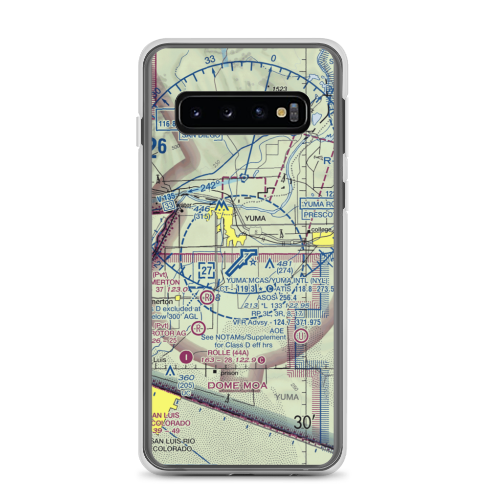 Yuma MCAS/Yuma International Airport (NYL) VFR Sectional Samsung Case Samsung Galaxy S10 model shown