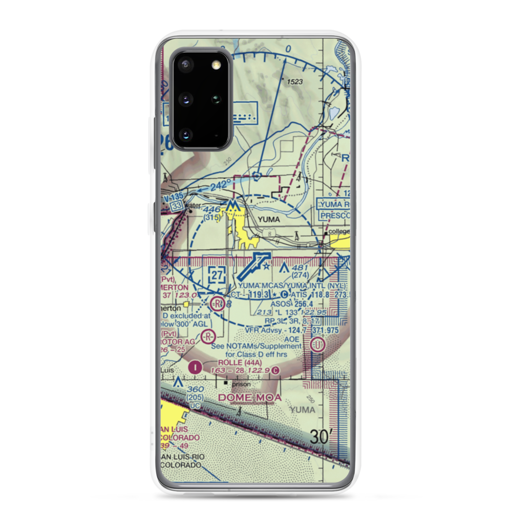 Yuma MCAS/Yuma International Airport (NYL) VFR Sectional Samsung Case Samsung Galaxy S20 Plus model shown