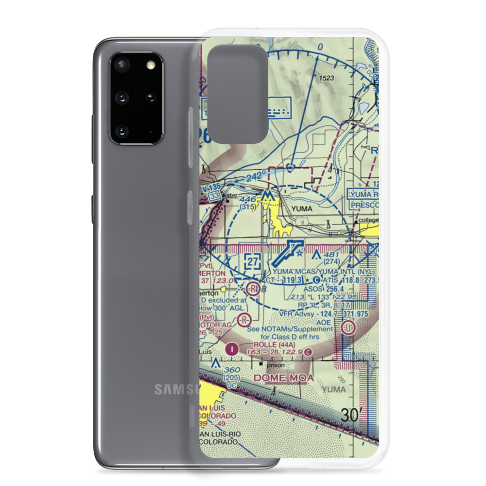 Yuma MCAS/Yuma International Airport (NYL) VFR Sectional Samsung Case Samsung Galaxy S20 Plus model shown