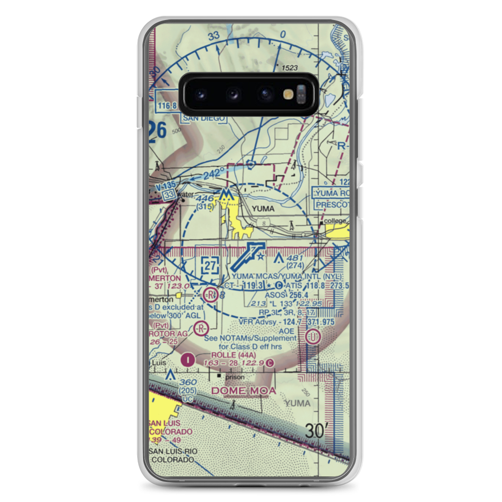 Yuma MCAS/Yuma International Airport (NYL) VFR Sectional Samsung Case Samsung Galaxy S10+ model shown