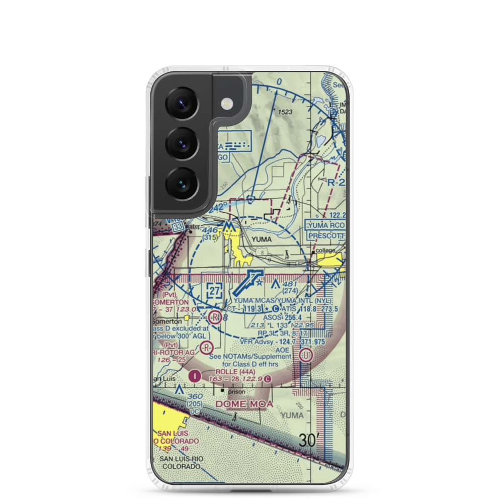 Yuma MCAS/Yuma International Airport (NYL) VFR Sectional Samsung Case Samsung Galaxy S22 model shown