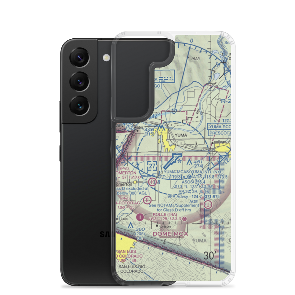 Yuma MCAS/Yuma International Airport (NYL) VFR Sectional Samsung Case Samsung Galaxy S22 model shown