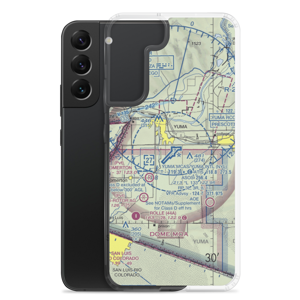 Yuma MCAS/Yuma International Airport (NYL) VFR Sectional Samsung Case Samsung Galaxy S22 Plus model shown