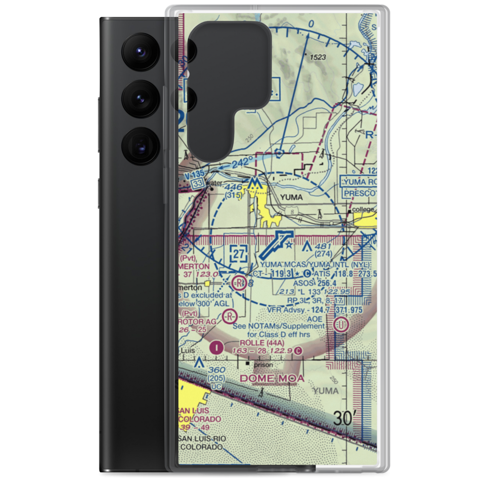 Yuma MCAS/Yuma International Airport (NYL) VFR Sectional Samsung Case Samsung Galaxy S22 Ultra model shown