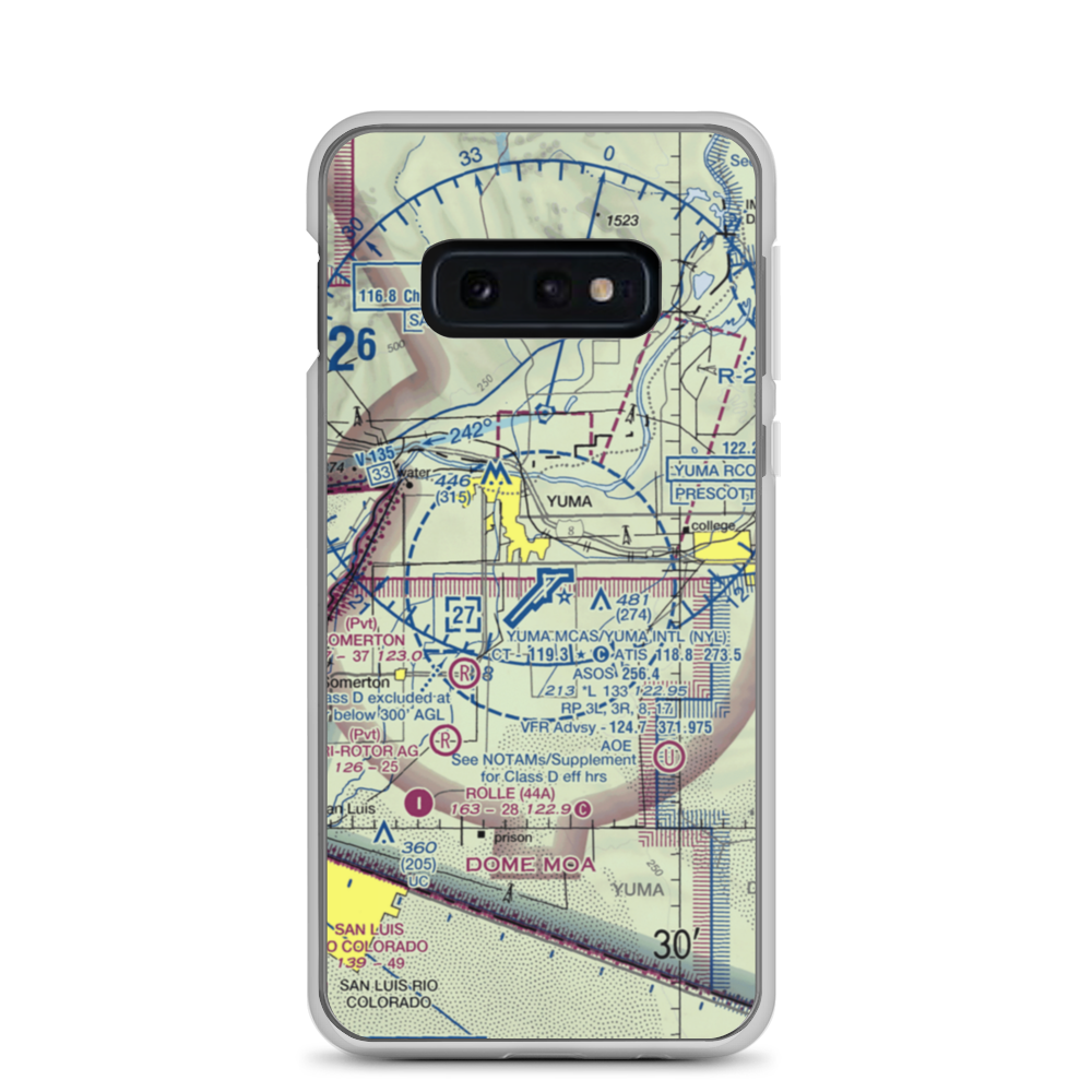 Yuma MCAS/Yuma International Airport (NYL) VFR Sectional Samsung Case Samsung Galaxy S10e model shown