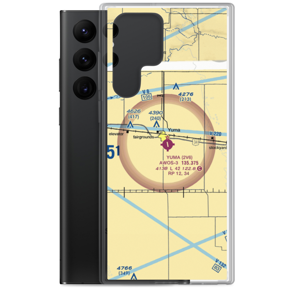 Yuma Municipal Airport (2V6) VFR Sectional Samsung Case Samsung Galaxy S22 Ultra model shown