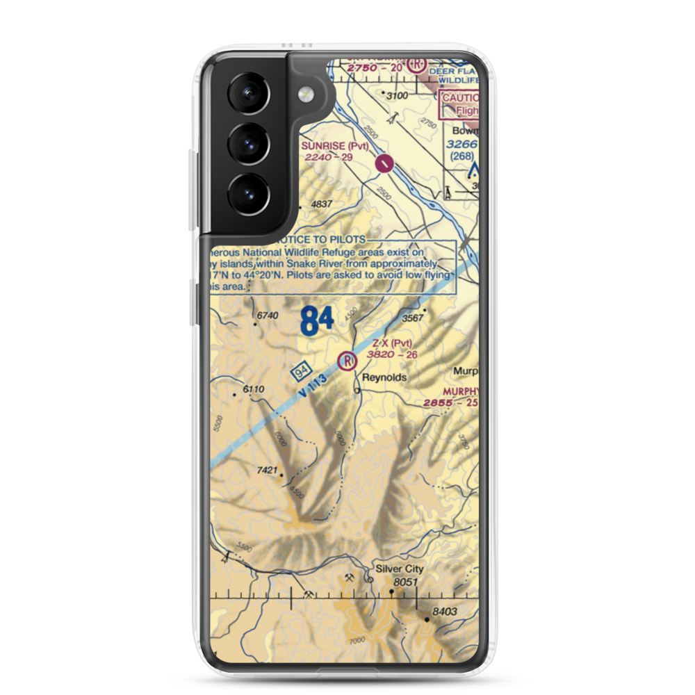 Z X Ranch Airport (0ID7) VFR Sectional Samsung Case Samsung Galaxy S21 Plus model shown