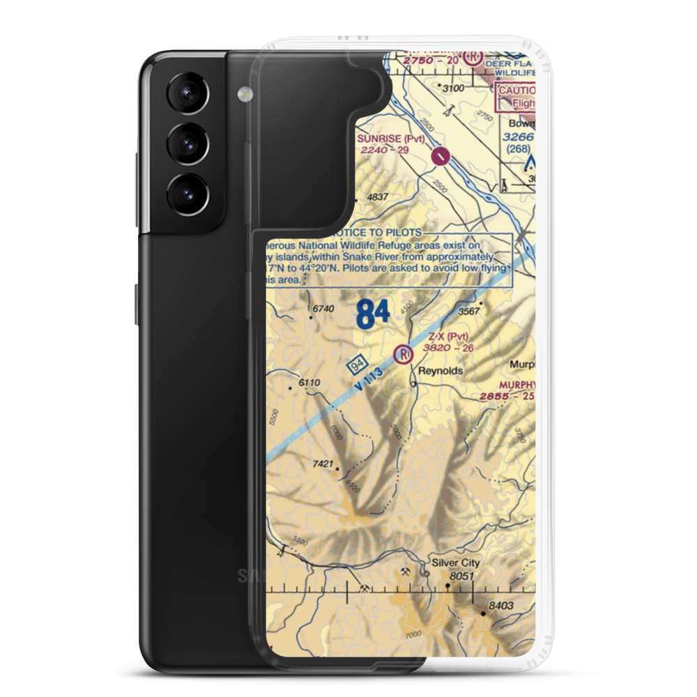 Z X Ranch Airport (0ID7) VFR Sectional Samsung Case Samsung Galaxy S21 Plus model shown