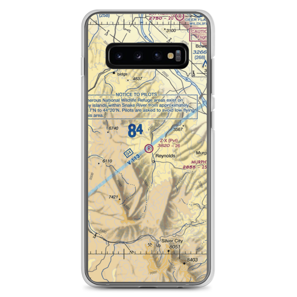 Z X Ranch Airport (0ID7) VFR Sectional Samsung Case Samsung Galaxy S10+ model shown